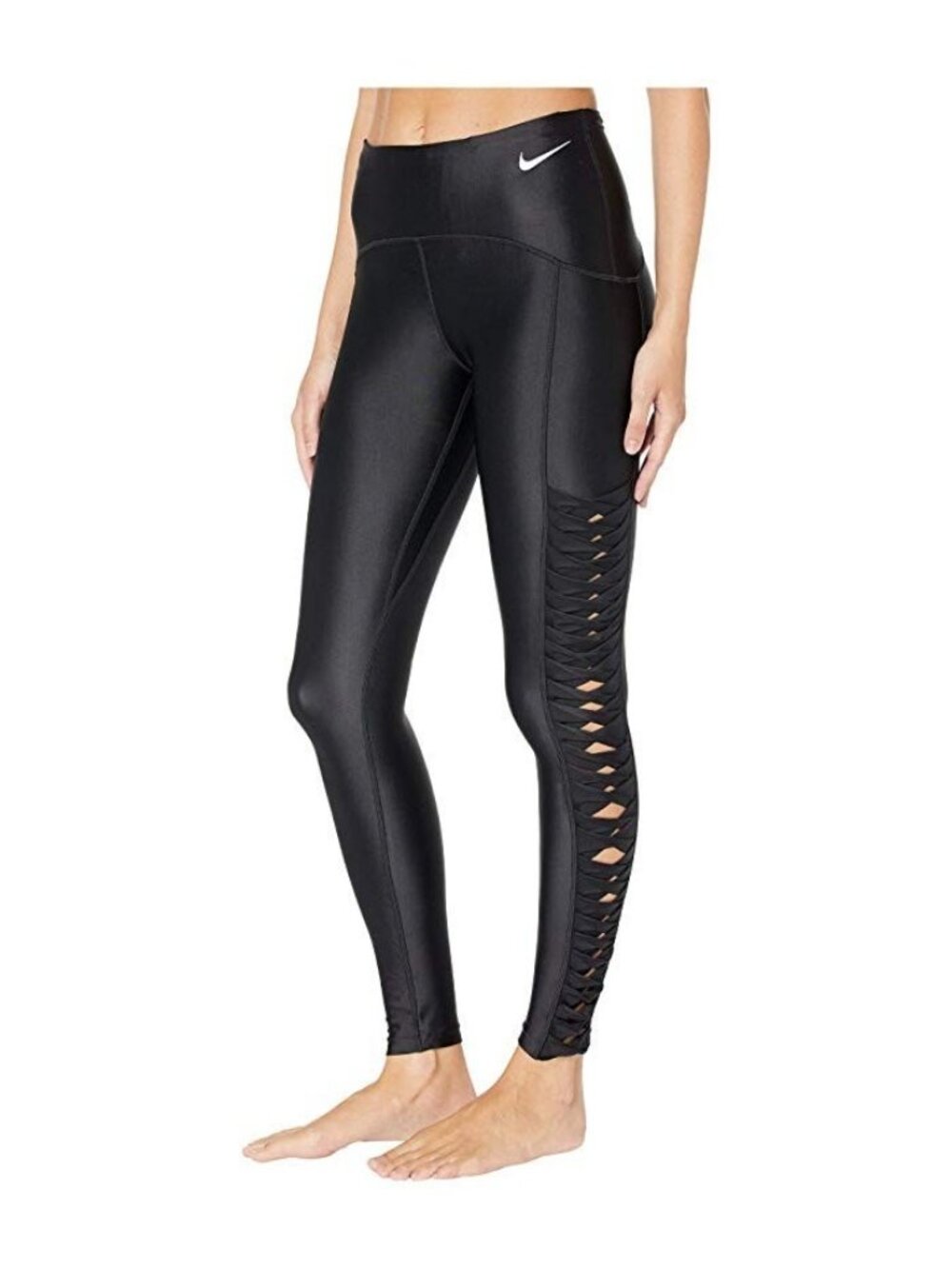 Nike Womens Fitness Tight Fit Athletic Polyester Leggings Black Size S $80